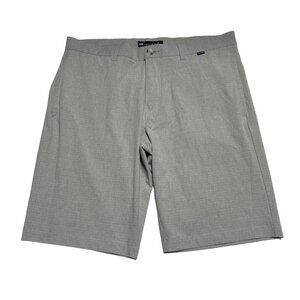 Travis Mathew Golf Shorts Mens Size 36 Khaki Plaid Flat Front Casual Lightweight